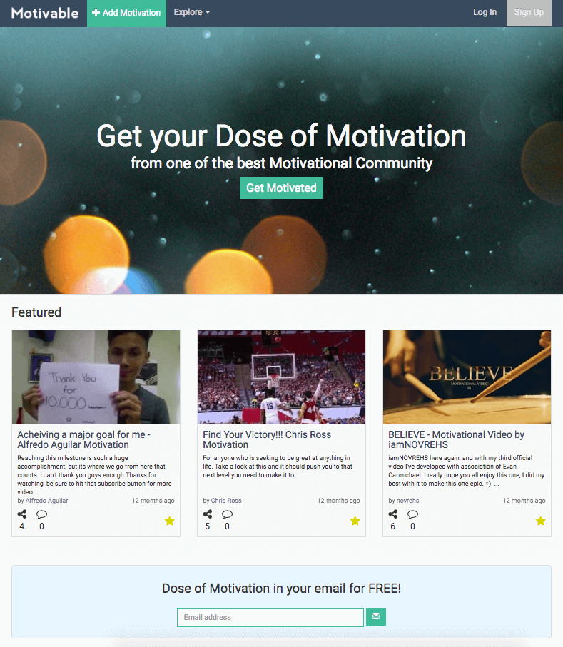 Motivable - Motivational Media Sharing Platform
